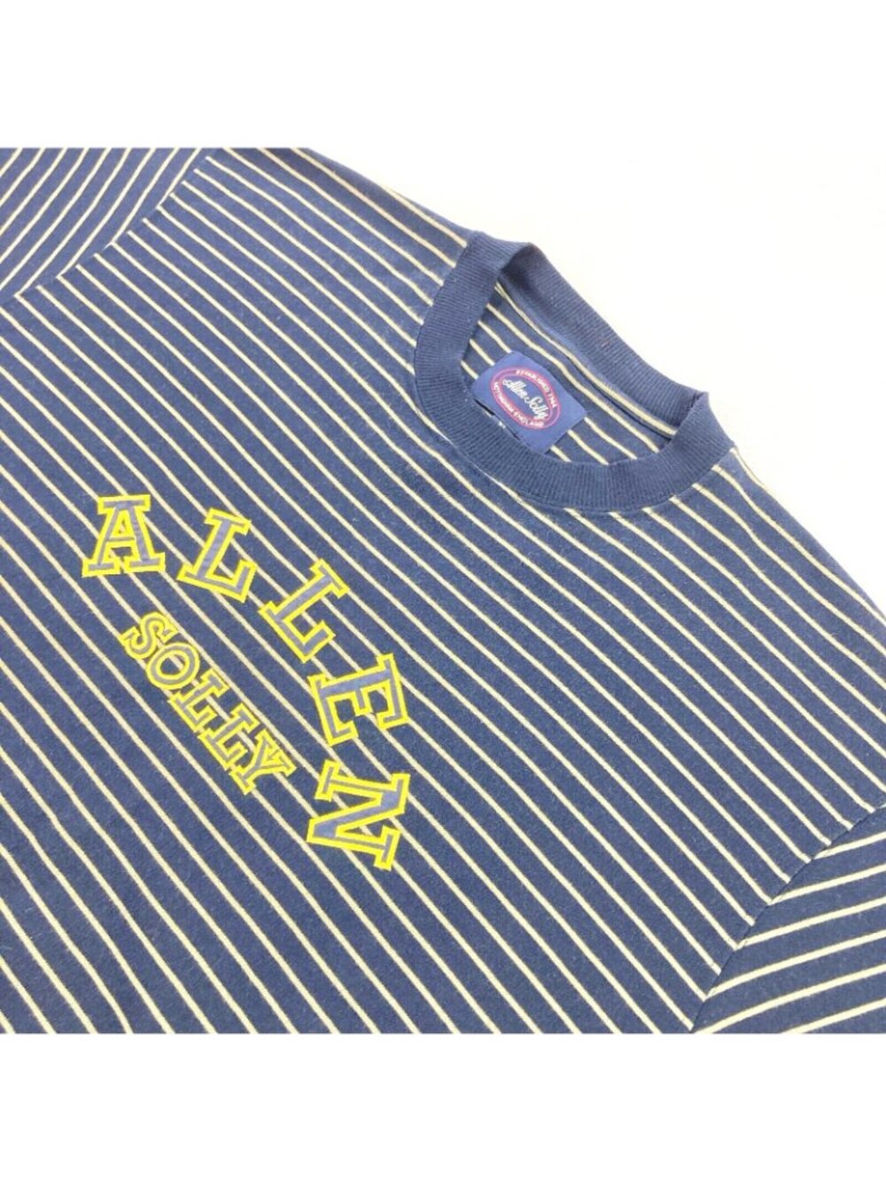 Allen Solly Men’s Spellout Sweatshirt Navy Blue Striped • XL